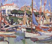 Samuel John Peploe Boats at Royan oil painting artist